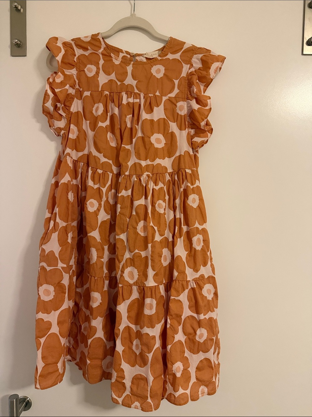 Altar’d State Orange Floral Tiered Ruffle Dress
